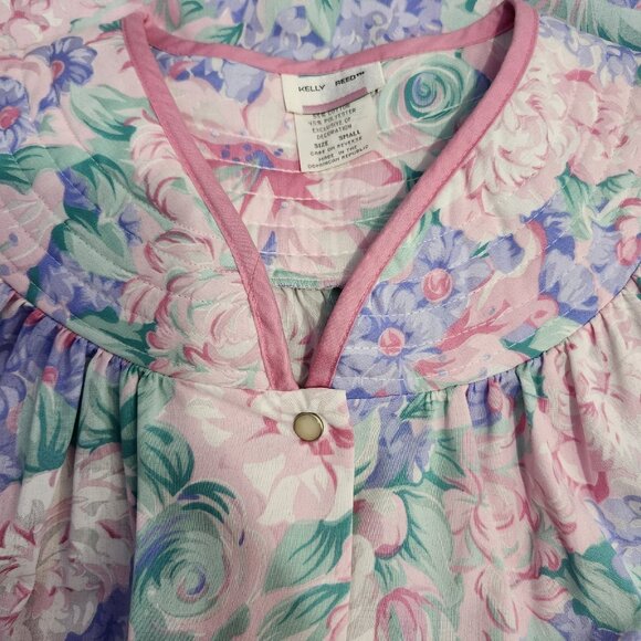 Vintage Kelly Reed Women's Size Small House Dress Mumu Snaps Pockets Floral NWOT - Picture 8 of 13